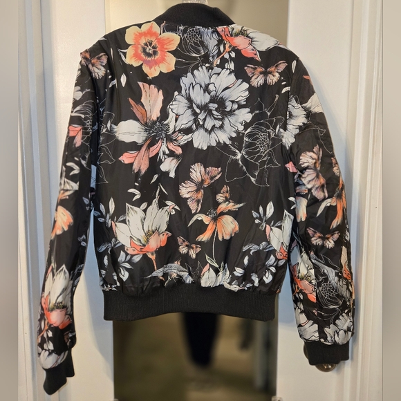 White Mark Floral Bomber Jacket - Picture 2 of 7